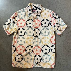Petals and Peacocks Short Sleeve Button Down